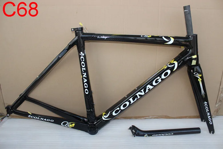 Colnago C60 шоссейная велосипедная Рама красная карбоновая велосипедная Рама+ подседельный штырь+ вилка+ зажим+ гарнитура - Цвет: C68