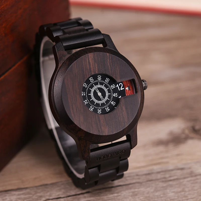 Timepieces Wooden Wrist Watch Men Quartz Unique Front Watch Male BOBO BIRD in Gifts box erkek kol saati relogio masculino