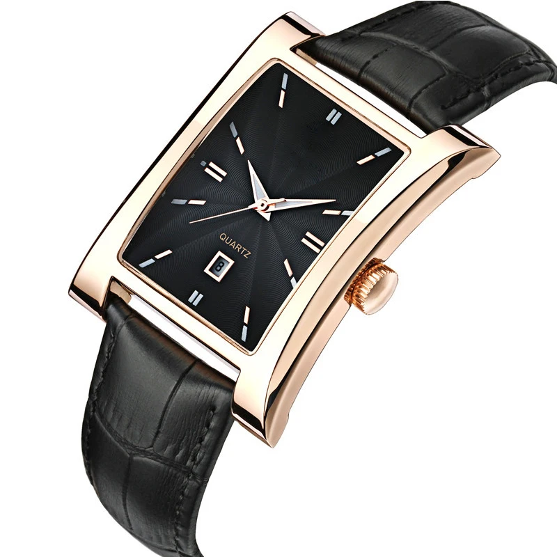 

Quartz Wristwatches Men's Watches Fashion Analog Wrist Watch Calendar Date Wristwatch Waterproof 30M Leather Band Watch Clock