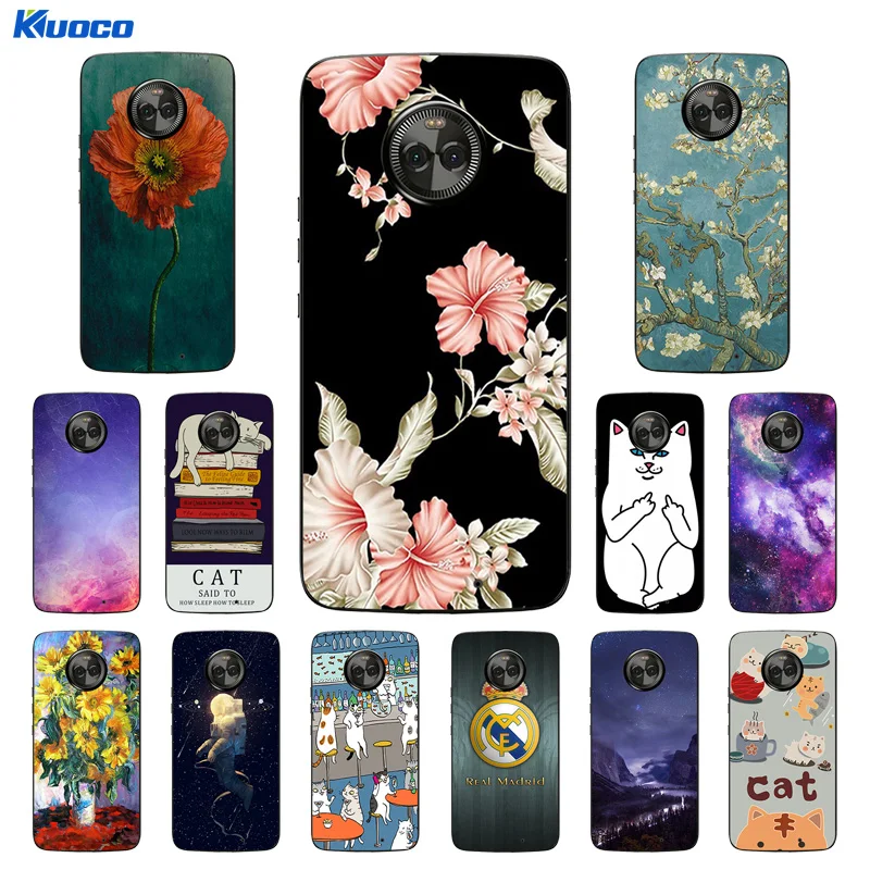 Soft Silicone for Motorola Moto X4 Phone Case Cat Landscape Printing Transparent Back 4th gen Cover |