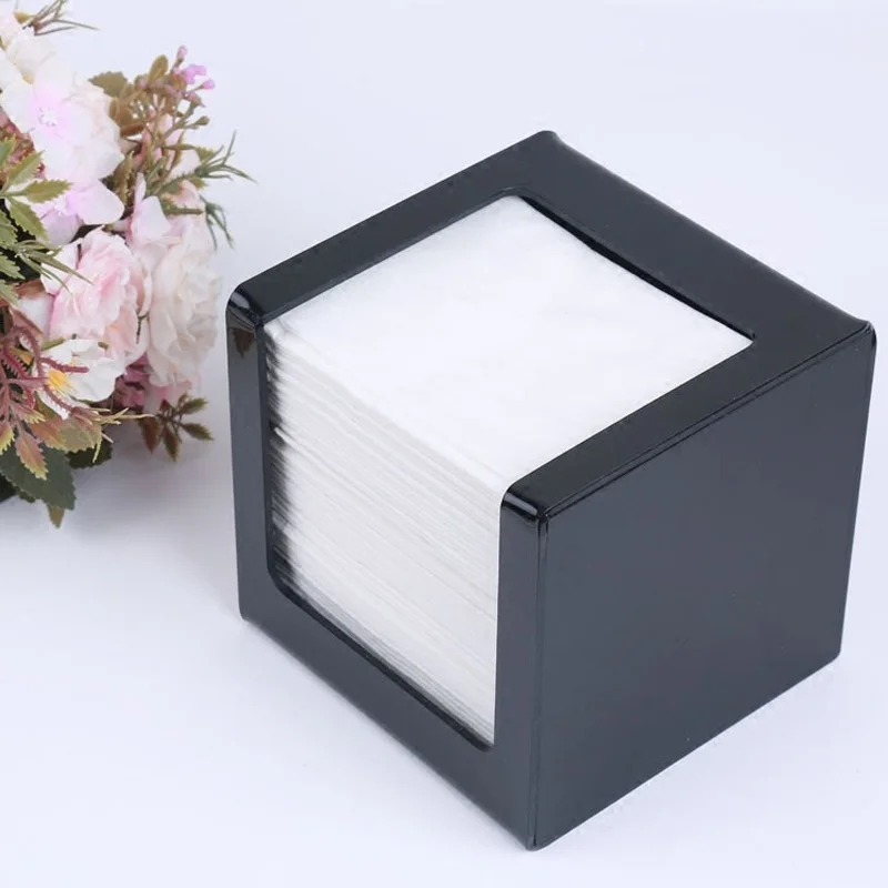 Модный чёрный акриловый ящик для салфеток квадратный диспенсер для салфеток держатель для салфеток кухонный Ресторан Посуда Органайзер тканевая коробка для хранения
