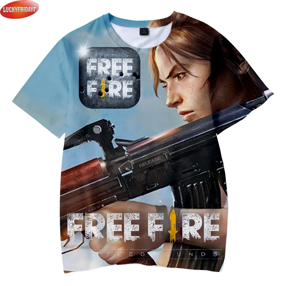 Free Fire 3D Print Children Summer Cool T shirts Short ...