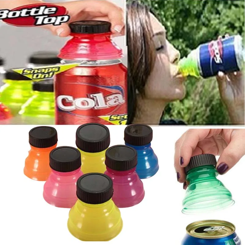 

6Pcs Reusable Bottle Snap On Tops Caps For Coke Pop Soda Drink Can Saver Lids