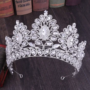 

Luxury Baroque Rhinestone Bride Tiaras Hair Jewelry Diamante Large Crystal Floral Tiaras and Crowns Wedding Hair Accessories XH