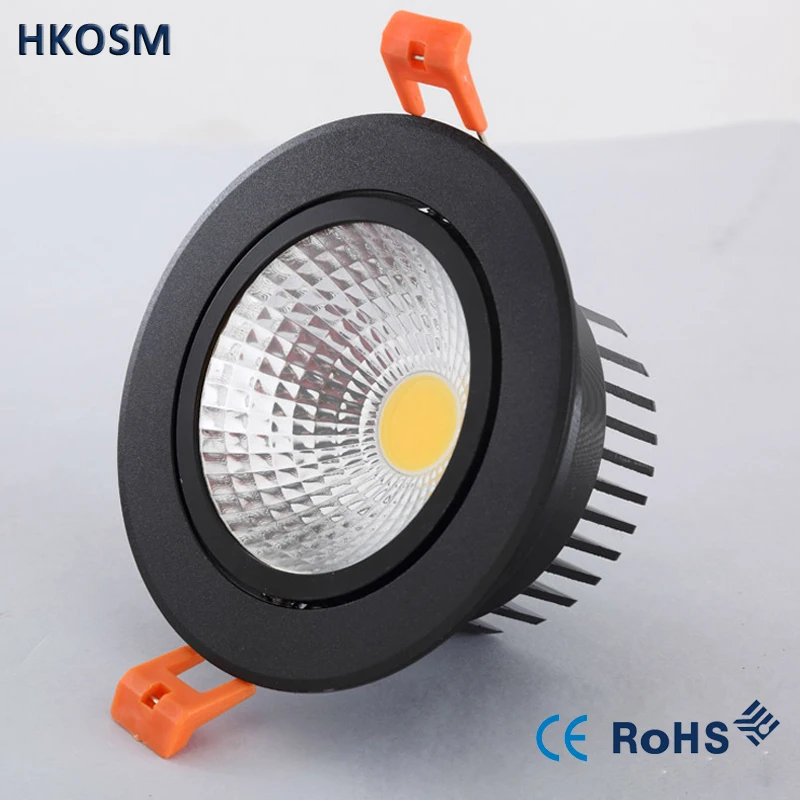 

Downlight led COB Dimmable 3W 5W 7W 12w LED COB Panel Light AC85-265V Recessed COB Downlights black body LED Spot bulb