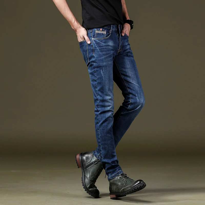 2019 Skinny jeans men Slim Fit Stretch Male Jean Pencil Pants Blue Men's jeans fashion Casual Hombre