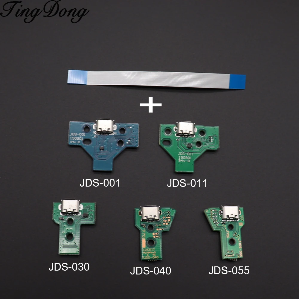 

TingDong For PS4 Controller USB Charging Port Socket Circuit Board 12Pin JDS 011 030 040 055 14Pin 001 Connector