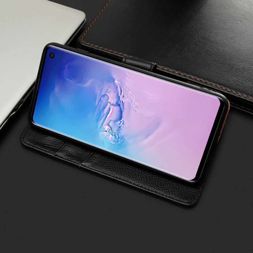 Чехол книжка из натуральной кожи для Samsung Galaxy S10 Plus S10e|Чехлы-портмоне| |