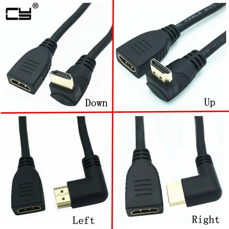 4K * 2k 60Hz HDMI 2 0 v вверх вниз левый правый 90 градусов Угловой A кабель удлинитель Папа