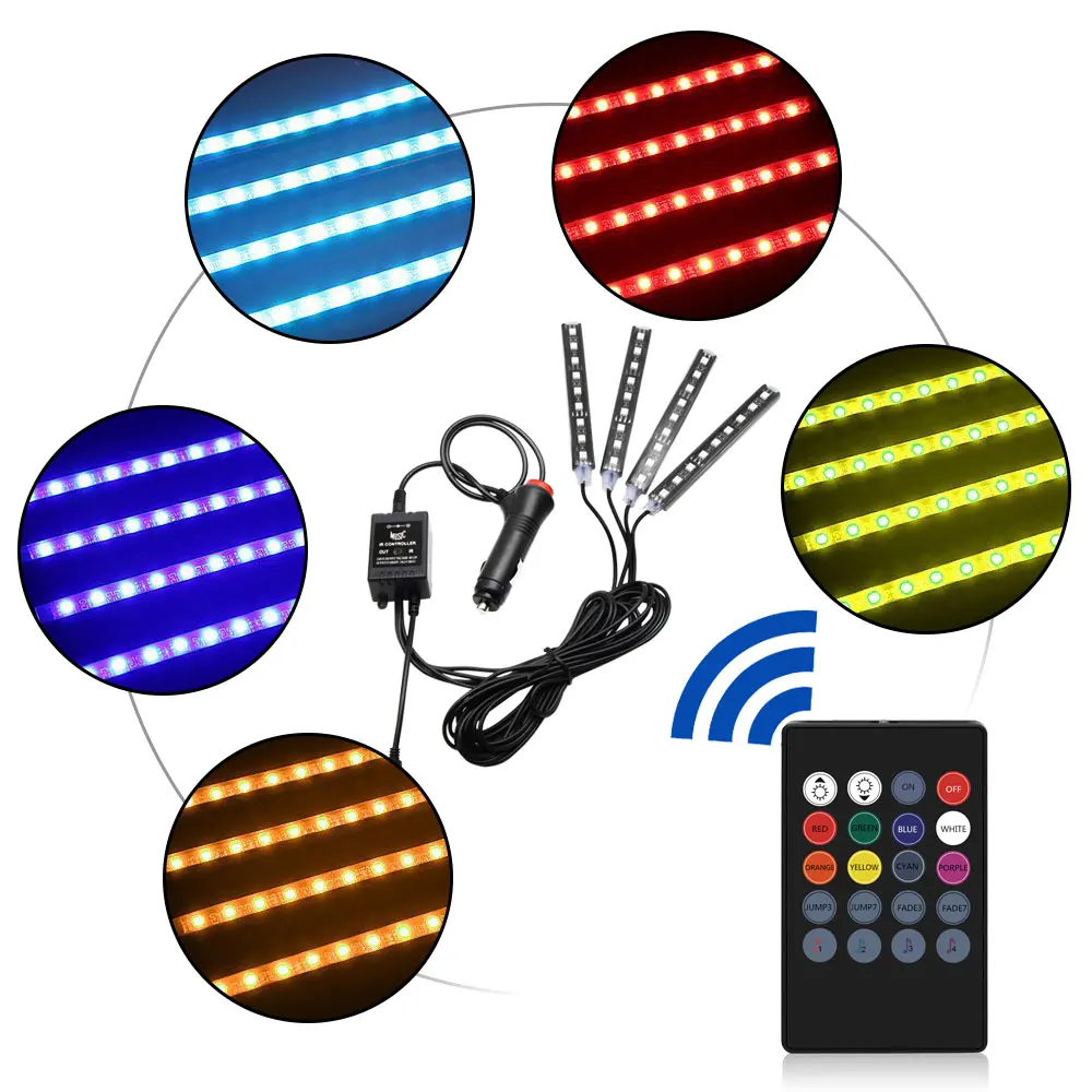 Светодиодная лента RGB для салона автомобиля 5050SMD цвета стайлинга декоративная