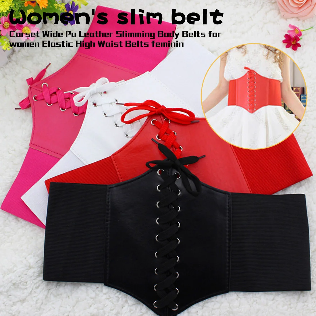 

2019 corset wide Pu leather waistband, suitable for women with high waist and elastic waistband