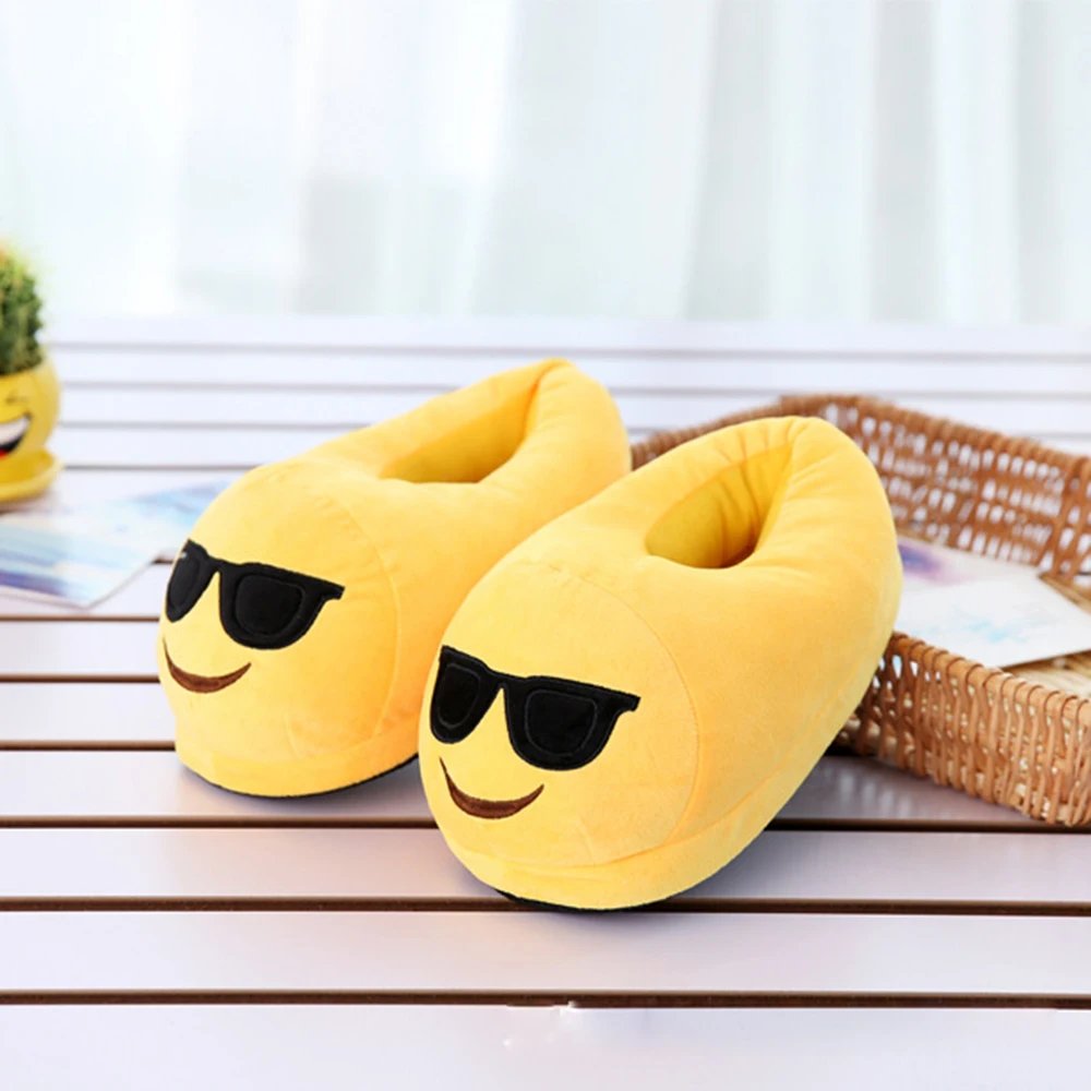 

New 2019 Women Emoji Slippers Winter Shoes Warm Cotton Plush Slipper Emoji Shoes Indoor Shoes Soft Cartoon Slipper Men Women
