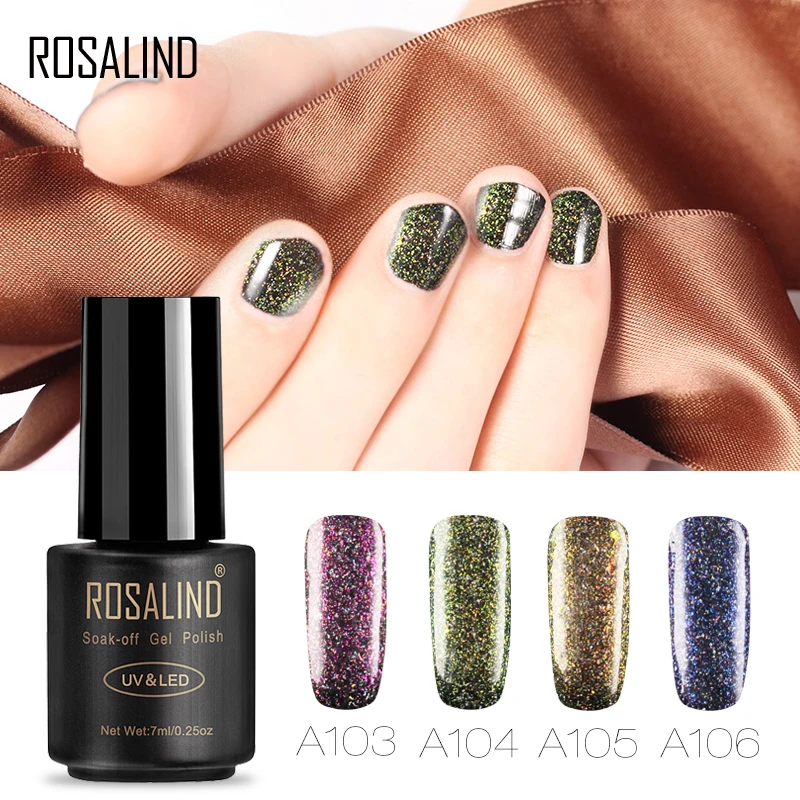 

ROSALIND Gel 1S Gel Varnish Magic Starry Sky Nail Lacquer UV&LED Long Lasting Soak off Nail Art Manicure Gel Nail Polish