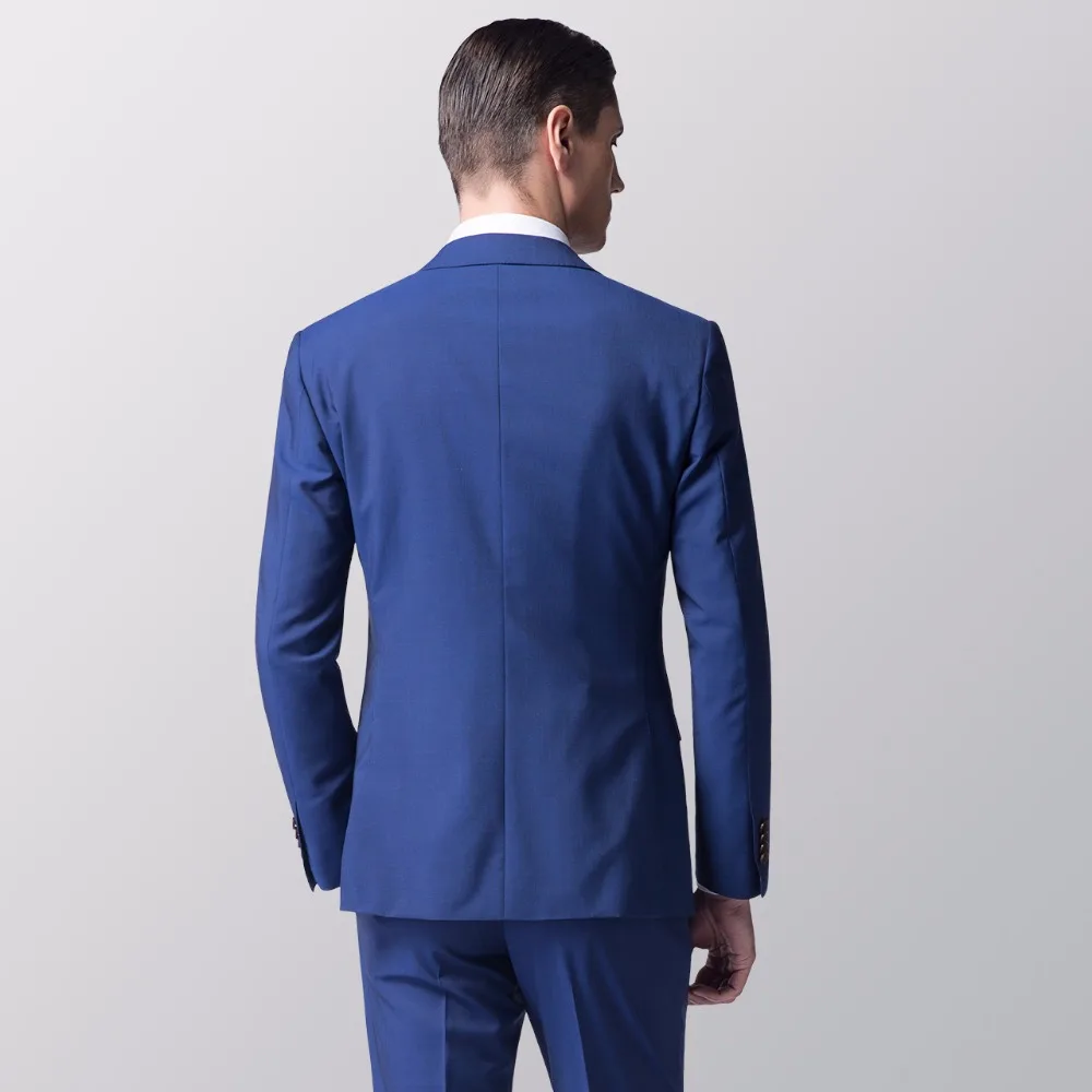 Синие мужские костюмы в деловом стиле, изготовленные на заказ классические костюмы BlneWedding для мужчин, для жениха шерстяной костюм смокинги для мужчин