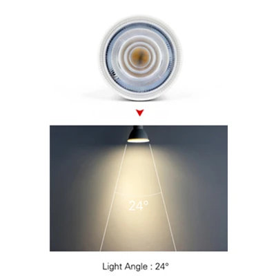Светодиодный светильник GU10 Точечный светильник E27 MR16 E14 белое свечение, теплое белое свечение, 6 Вт угол рассеивания 120 24 светодиодный GU10 лампа светильник возможность замены галлогеновой лампой - Испускаемый цвет: Bean angle 24