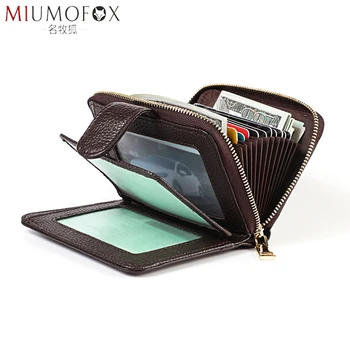 

Multifunction Driving License Leather Case RFID Blocking Credit Card Holder Men Genuine Leather Certificate Wallet Women Purses