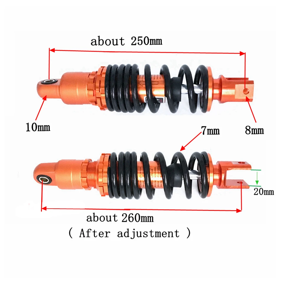 330mm oder 370mm Retro motorrad stoßdämpfer metall dekorative abdeckung motorrad  hinten stoßdämpfer für GN wee8 Hinten schock - AliExpress