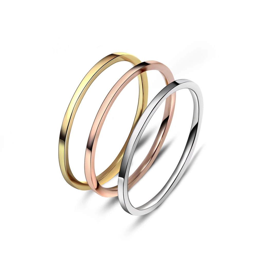 New arrivals stainless steel Ring 3tone plated Rings 3pcs set rings for