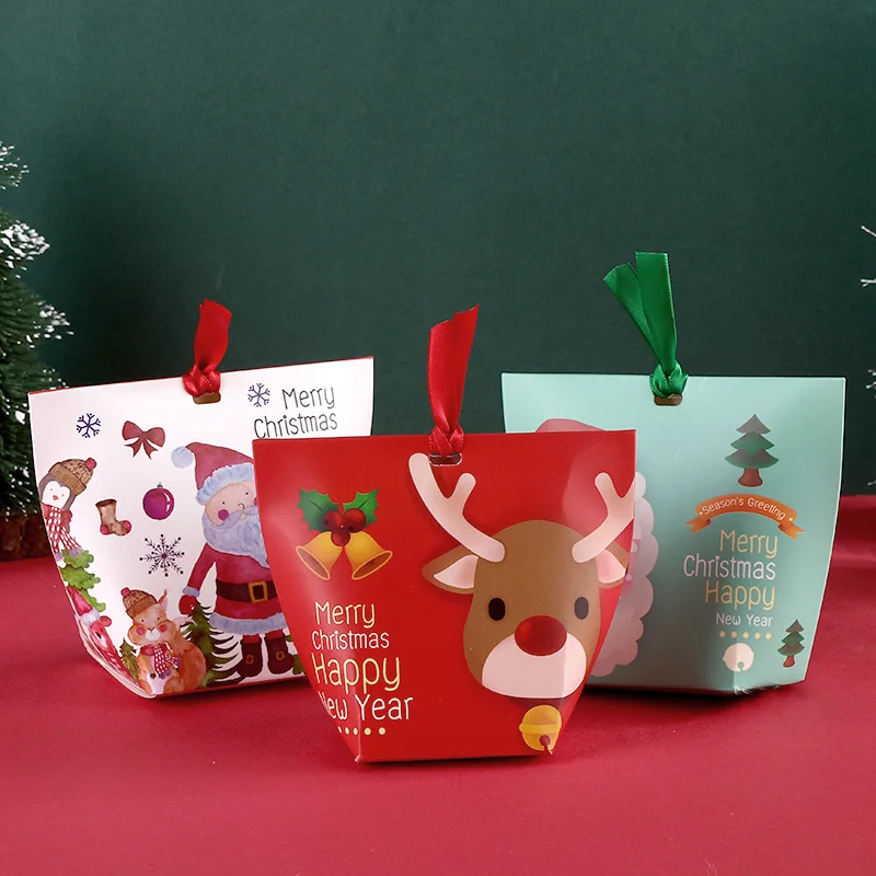 50 шт/партия красочные подушки коробка лента бант подарок картонная коробка Крафт бумажная коробка рождественские подарочные коробки