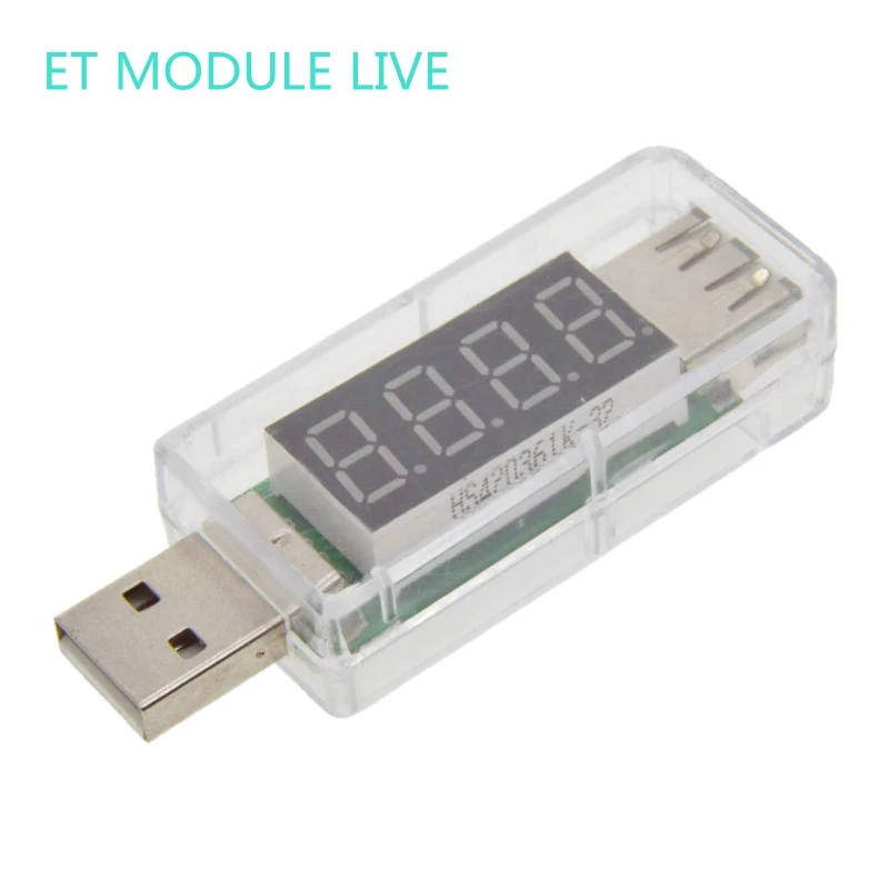 

Digital USB Mobile Power charging current voltage Tester Meter Mini USB charger doctor voltmeter ammeter color:transparen