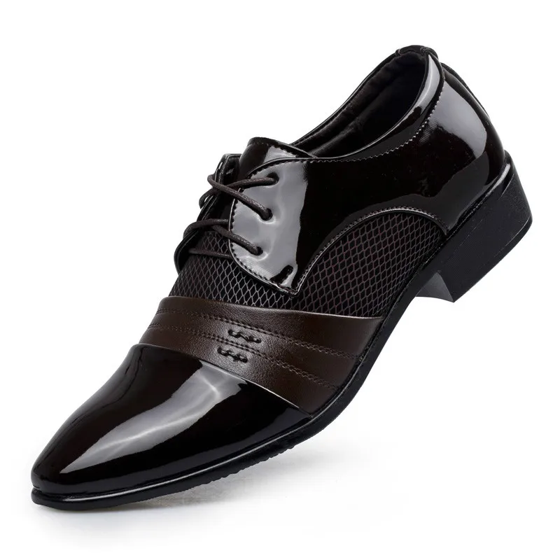 Мужские кожаные туфли; Цвет черный, коричневый, белый; Мужские модельные туфли с острым носком; высококачественные официальные открытые сандалии без застежки; Мужская обувь; ZZXS3CD