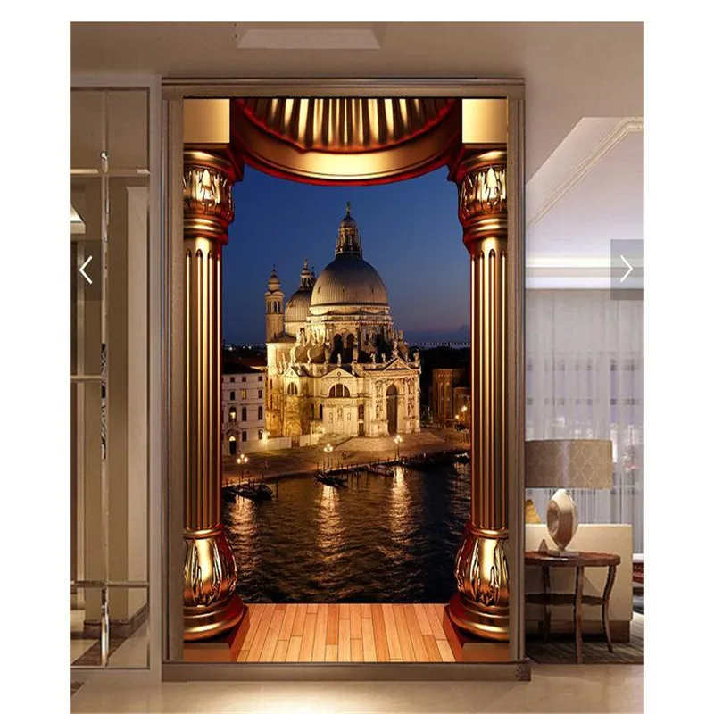

beibehang Custom wallpaper 3d art backdrop Night European court covering Castle Home Decor Modern Wall Painting For Living mural