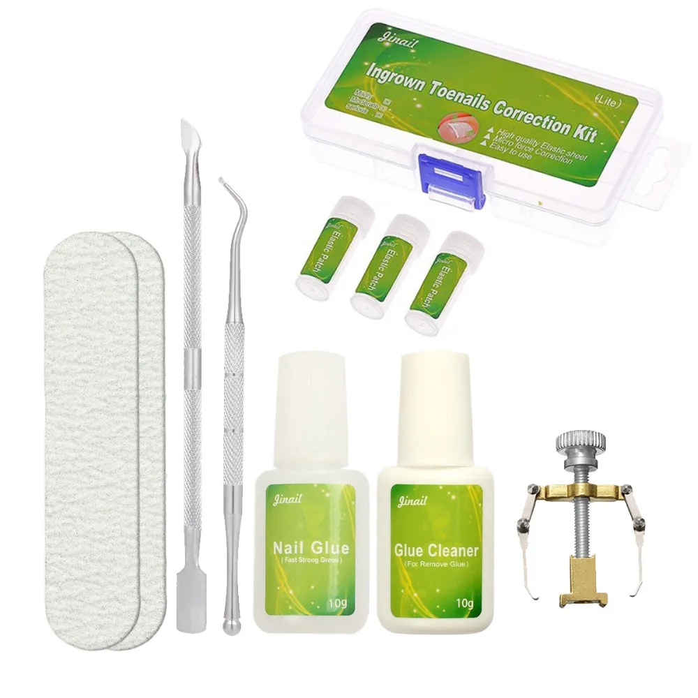 

Ingrown Toenail Straightening Clip Curved Patch Nail Stickers Glue Foot Care Tool Set Kit Lifter Fixer Recover Correction Tool