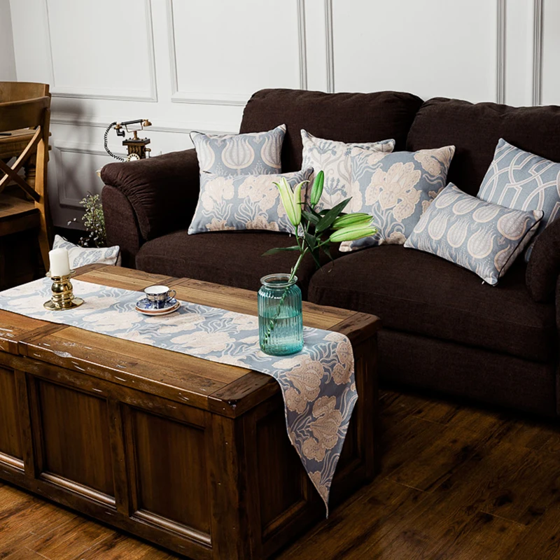 Подушки оптом, винтажный Синий Европейский цветочный стиль, наволочка для подушки, домашний декоративный чехол для подушки 45x45 см/30x50 см