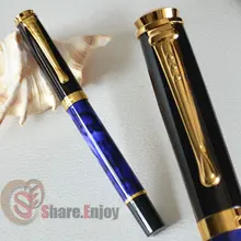 Роликовая шариковая ручка Jinhao 500 Королевская Синяя мраморная Золотая отделка
