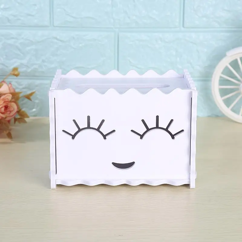 European Style White Wooden Hollow Tissue Box Removable Napkin Holder Paper Storage Holder Napkin Case Organizer Household