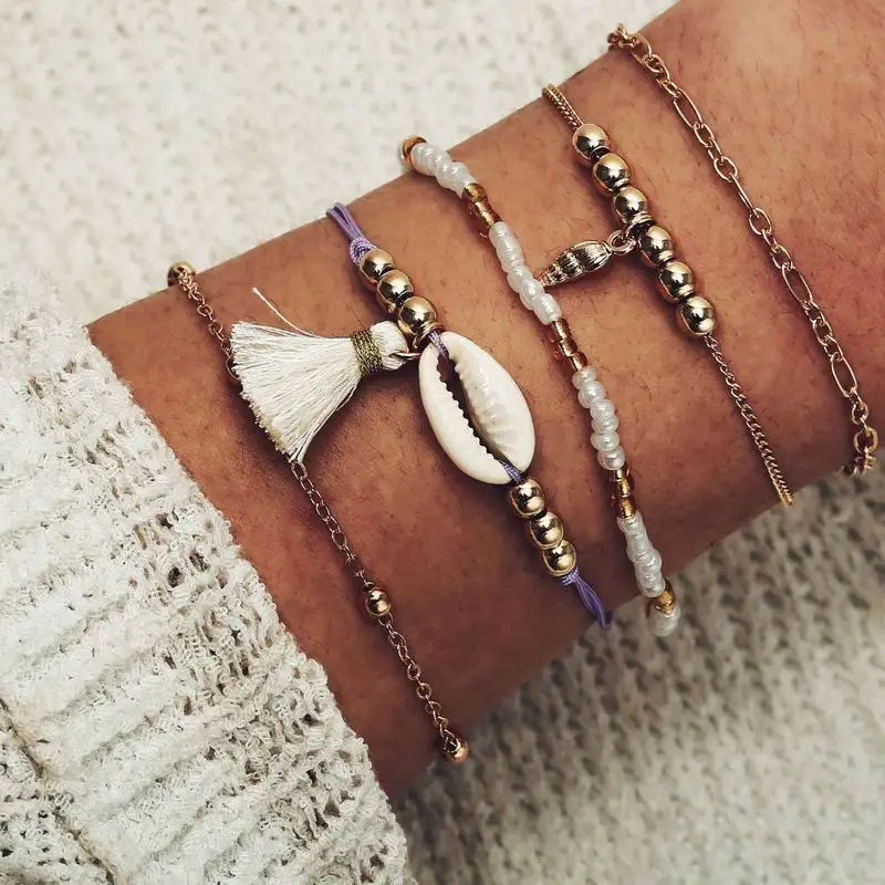 

Bohemian Fashion Insta Pulseras Mujer Puka Shell Bracelet Women Summer Beach Bracelets Jewelry