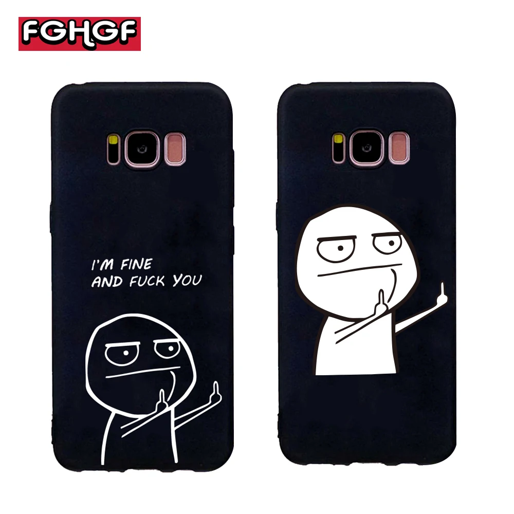 FGHGF Funny Cartoon Lovers Phone Soft Case For Samsung galaxy s6 s7 edge s8 s9 plus