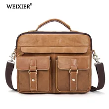 WEIXIER, высокое качество, одноцветная, натуральная кожа, деловая, для путешествий, мужская сумка, повседневная, мягкий материал, Мужская многофункциональная сумка