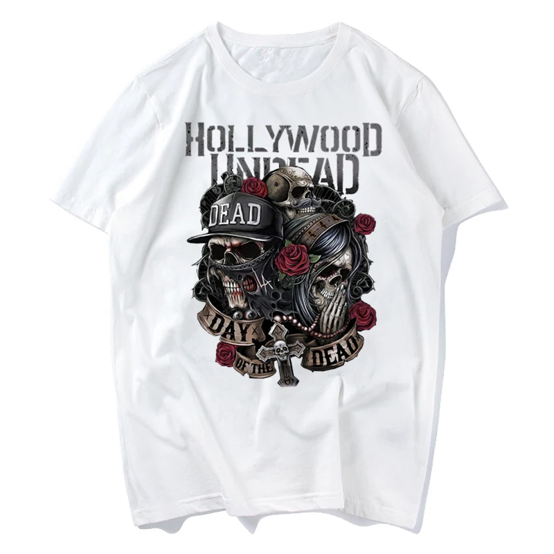 hollywood undead male men t-shirt band music rock n roll new men t shirt print pattern o-neck tee quality casual men - Цвет: S341