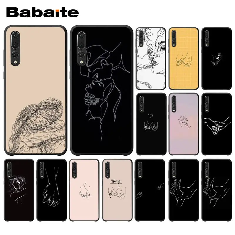 

Babaite Minimalist line couple hand Love Phone Case for Huawei P20 Mate20 Lite Honor Play 8A 8C 7C 5A Y6 Y5 II Psmart