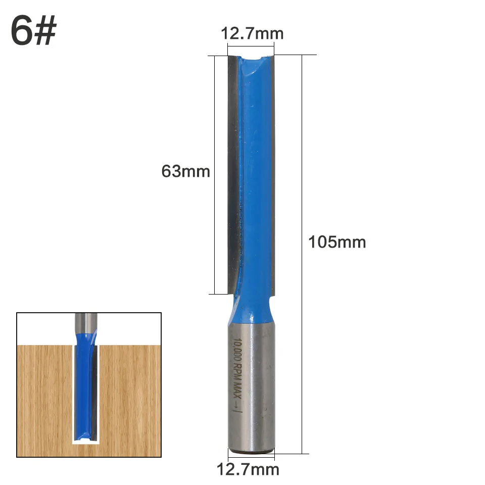 1 шт. 1/2 хвостовик Extra long2 "лезвие 1/2" Резка Dia. Прямые фреза Деревообработка резак шипорезный Станок для деревообработки