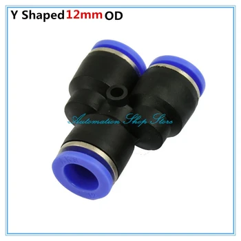 

5Pcs 12mm to 12mm OD Tube 3 Way Y shaped Tee Push In Pneumatic Quick Fittings Connector Adapters PY12