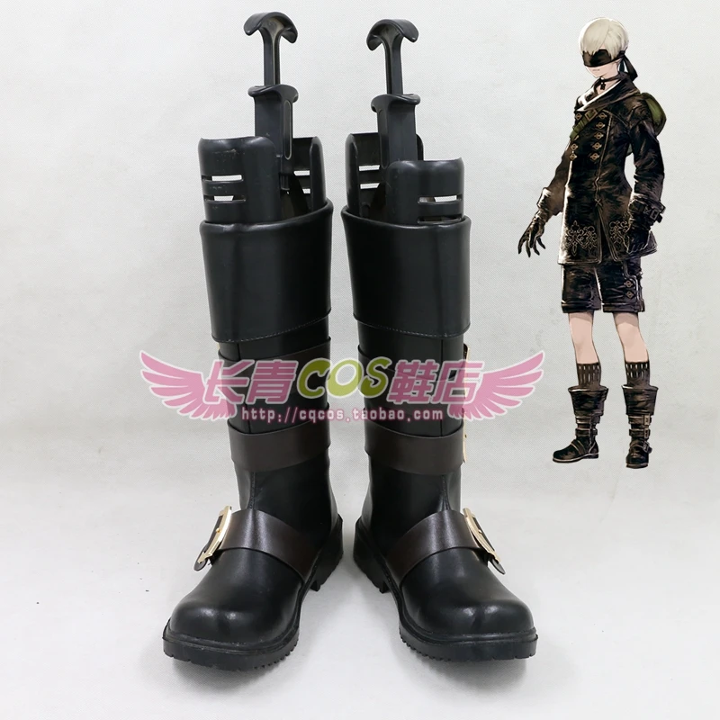 

NieR Automata YoRHa No. 9 Type S Black Long Cosplay Shoes Boots C006