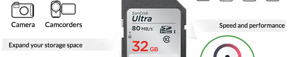 SanDisk ультра Карта памяти SDHC/SDXC SD карта класс 10 16 ГБ 32 ГБ 64 Гб 128 Гб карты C10 UHS-I 80 МБ/с./с флэш-карта для Full HD камеры