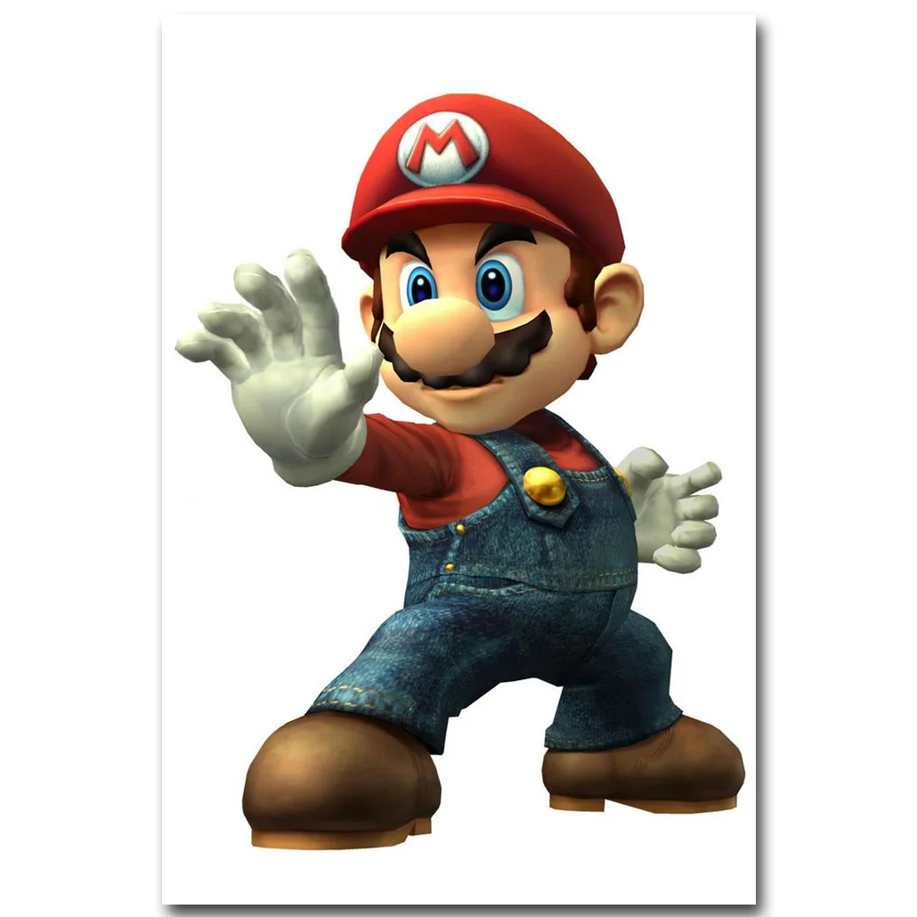 Super Mario Bros художественный шелковый тканевый плакат с принтом 13x20 24x36 дюймов Vedio