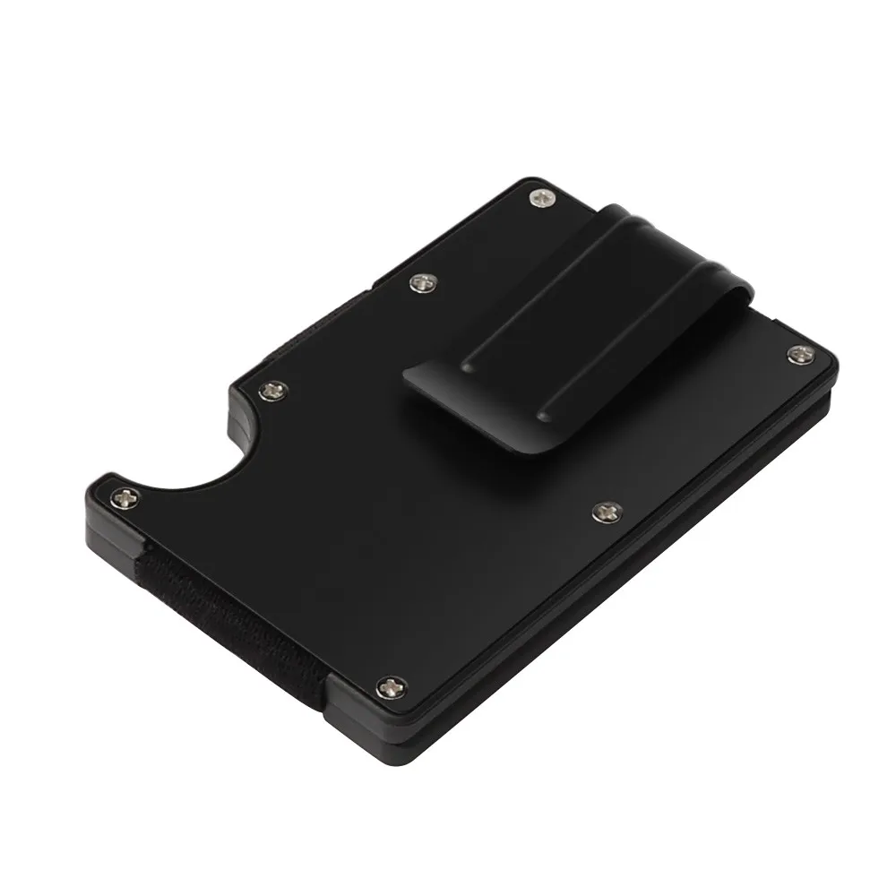 

2018 Metal Mini Money Clip Brand Fashion Black Credit Card ID Holder With RFID Anti-Chief Wallet Men Multi-Function Wallet