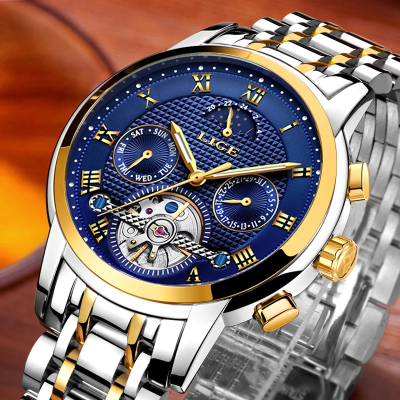 رجل الساعات العلامة التجارية الأعلى ييج الفاخرة التلقائي الميكانيكية ووتش الرجال الصلب الكامل الأعمال للماء الرياضة الساعات Relogio Masculino رجل الساعات العلامة التجارية الأعلى ييج الفاخرة التلقائي الميكانيكية ووتش الرجال الصلب الكامل الأعمال للماء الرياضة الساعات Relogio Masculino