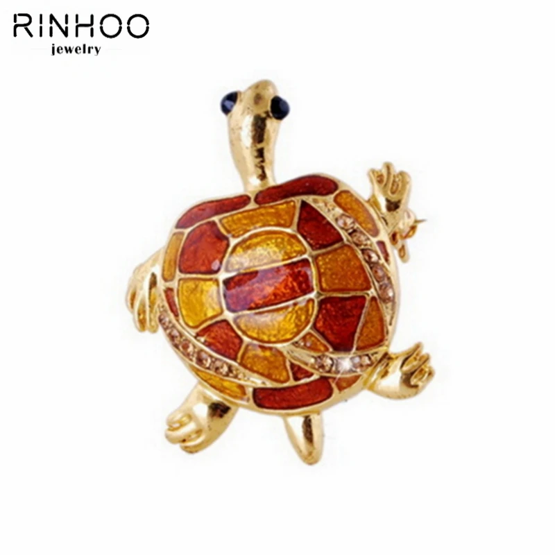 

2015 Lovely Gold Tortoise Brooch With Clear Rhinestone brooches Unisex Wedding Party brooch pins Jewelry