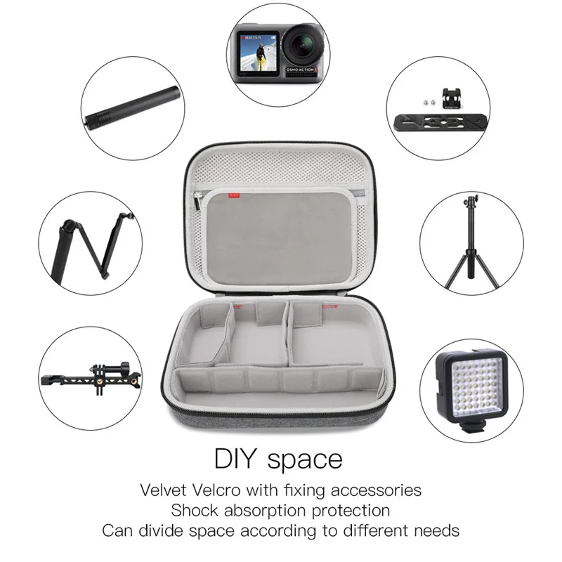 

DJI OSMO Action Camera DIY Carrying Case Waterproof Portable Hard Bag Storage Box for DJI Osmo Action Accessories