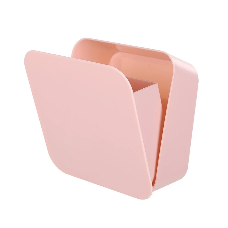 1 шт. самоклеящаяся коробка для хранения премиум-класса хранение кухонной утвари коробка без пробивки аксессуары для ванной комнаты настенный косметический Органайзер - Цвет: Pink Storage Box