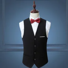 Mens Vest 4 Buttons Solid color Formal Suit Vests custom Slim Fit Men Dress Sleeveless Waistcoat hot Sale groom vest