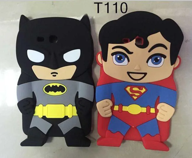 

Cute Cartoon Super Hero Superman Batman Soft Silicone Rubber Back Protective Cover For Samsung Galaxy Tab 3 7.0 Lite T110 T111