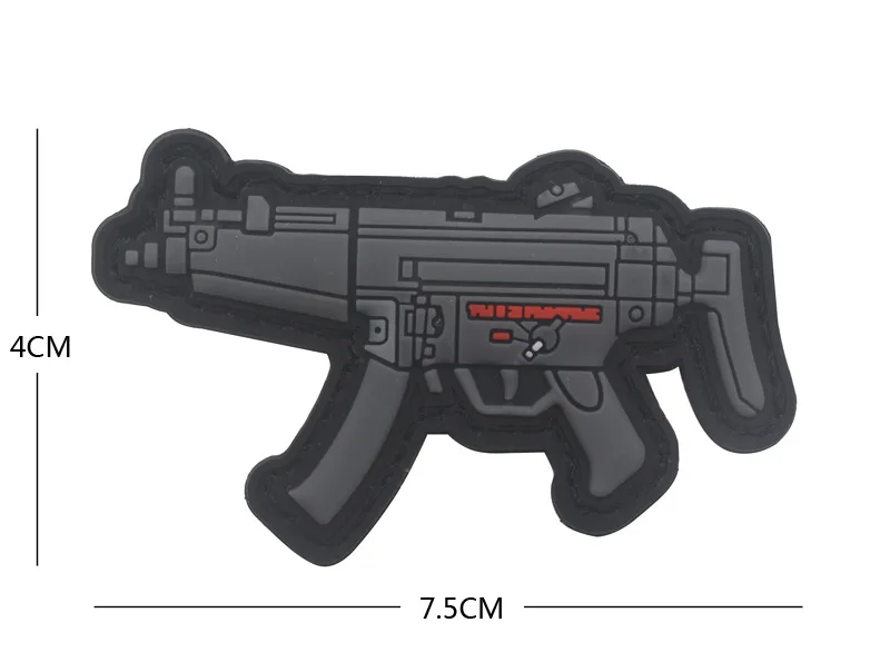 Патчи в форме пистолета ПВХ 8 см аксессуары для аппликации «сделай сам» обруч штурмовой пистолет винтовка Снайпер военная армия
