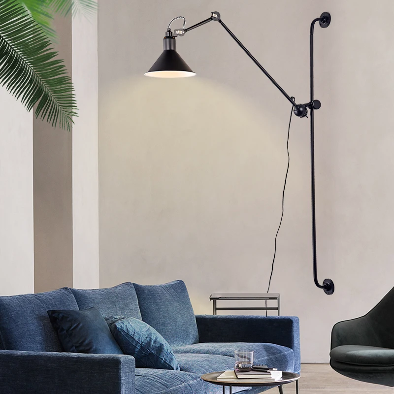 

modern Foldable wall lamps long swing arm Adjustable Aluminum sconces lamps Telescopic wall lights Bedside