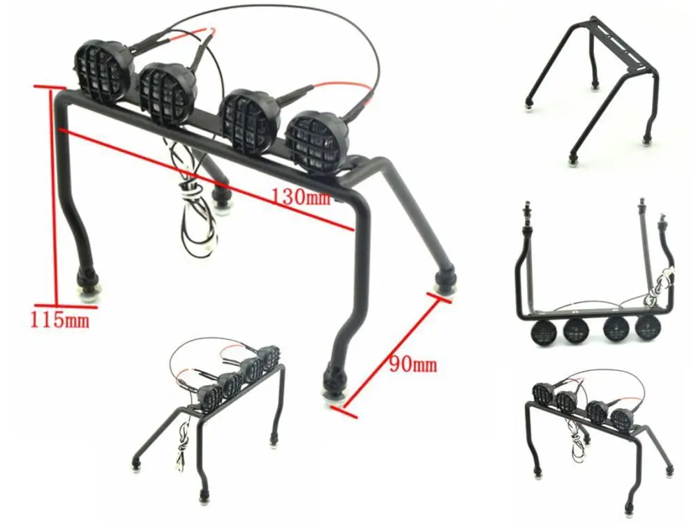 

Metal Front High light For d90 HILUX SCX10 RC Tamiya RC8WD TF2 Axial Cross Capo 4x4 6x6 Tractor